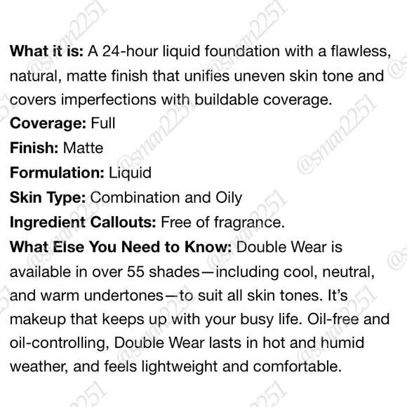 5️⃣/$25!💛Estée Lauder Double Wear Stay-in-Place Foundation SEALED! NEW! - Picture 15 of 15